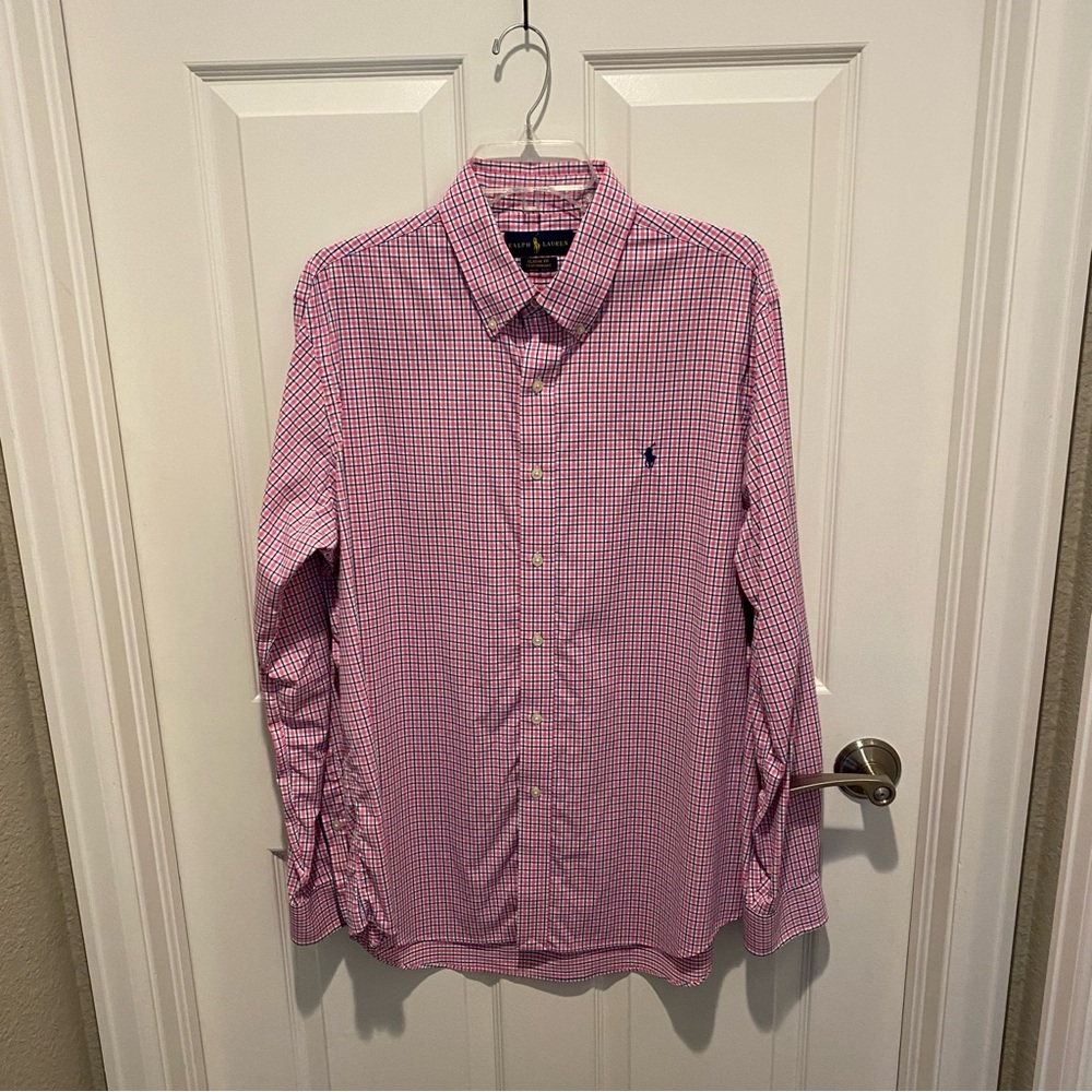 Ralph Lauren Pink and White Checkered Shirt